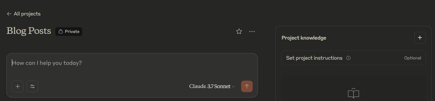 Using Claude projects for blog content creation