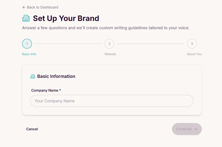Set Up Your Brand
