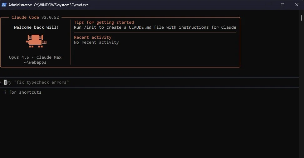 Claude Code running in PowerShell terminal