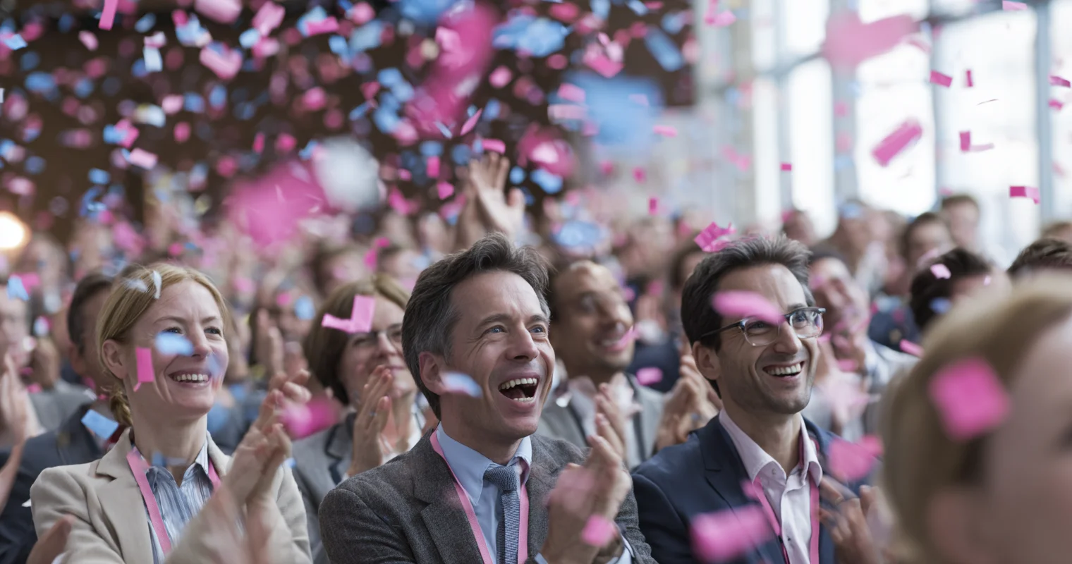 International business executive at a corporate healthcare event